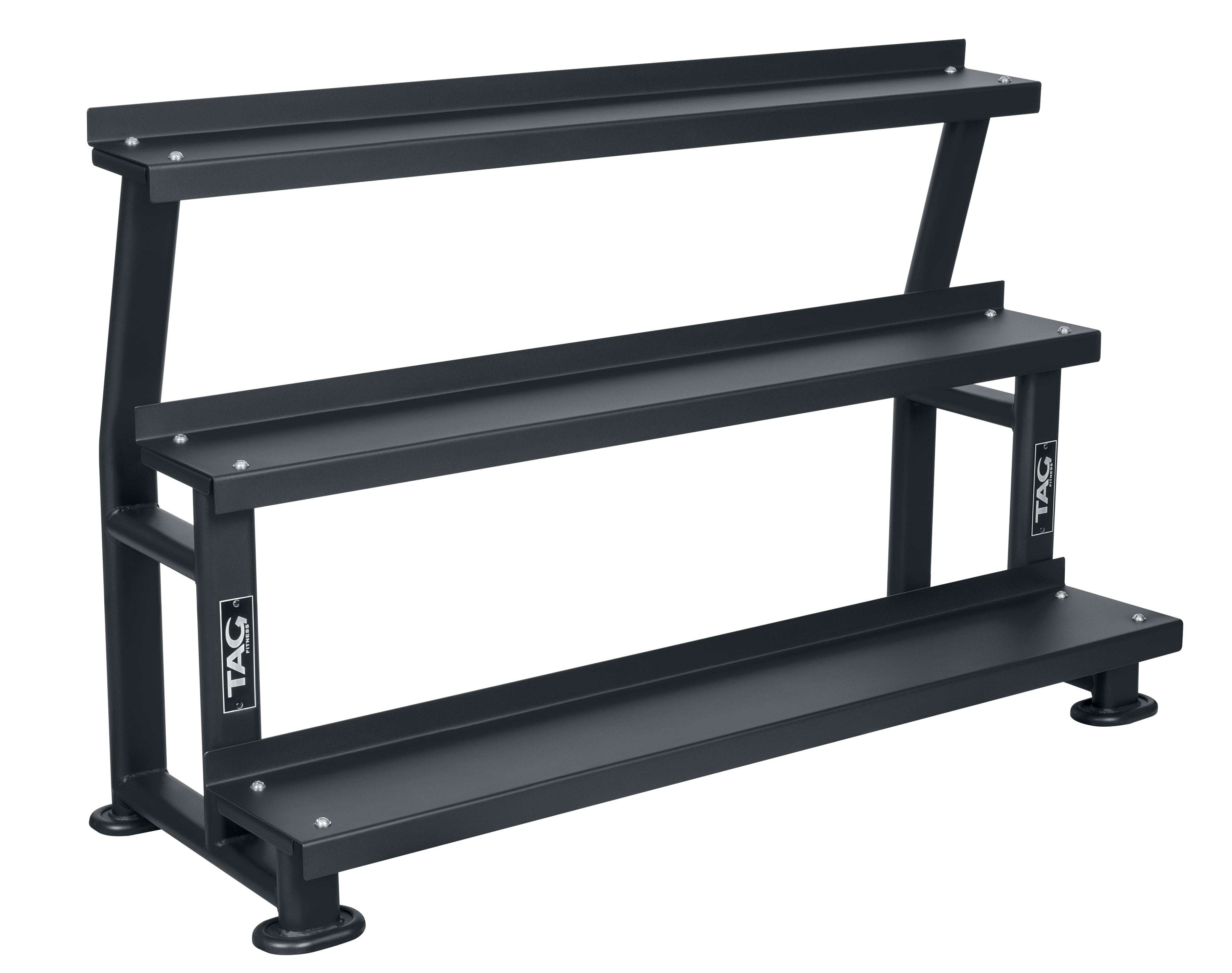 TAG Fitness 3-Tier Kettle Bell Rack - Black Frame