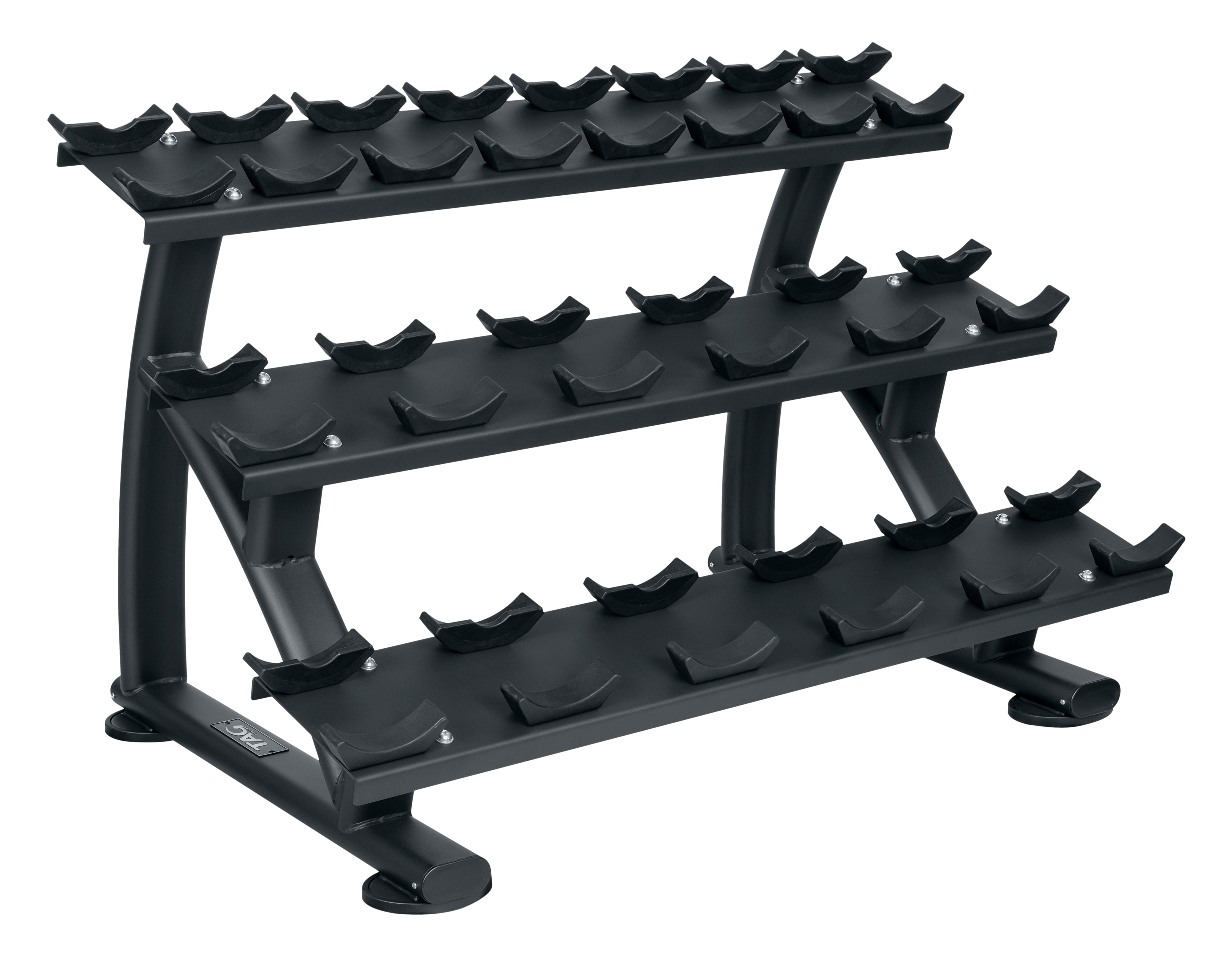 TAG Fitness 3-Tier 10 Pair Dumbbell Rack with Saddles