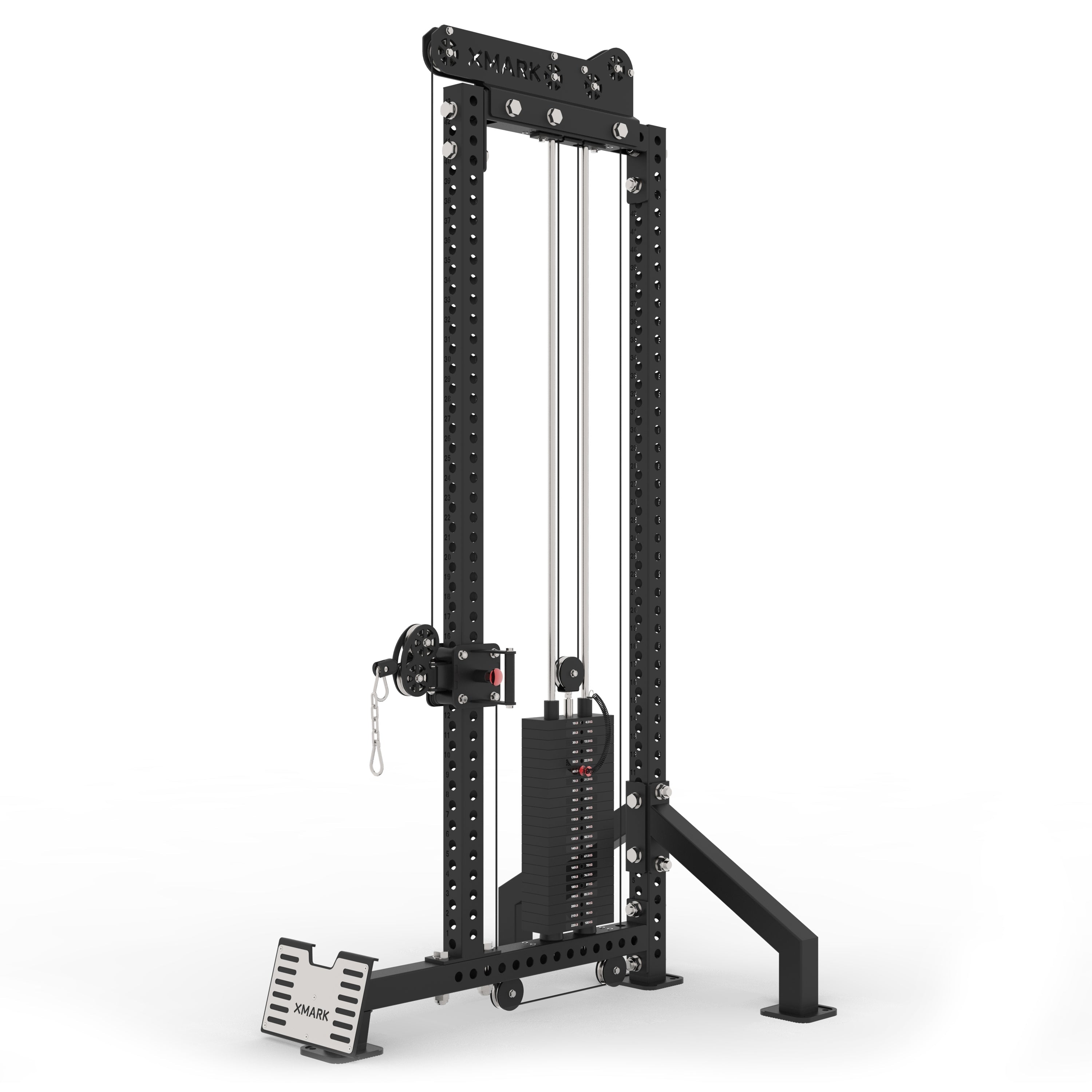 XMARK Commercial Single-Stack Functional Trainer, Low Row, Cable Attachments