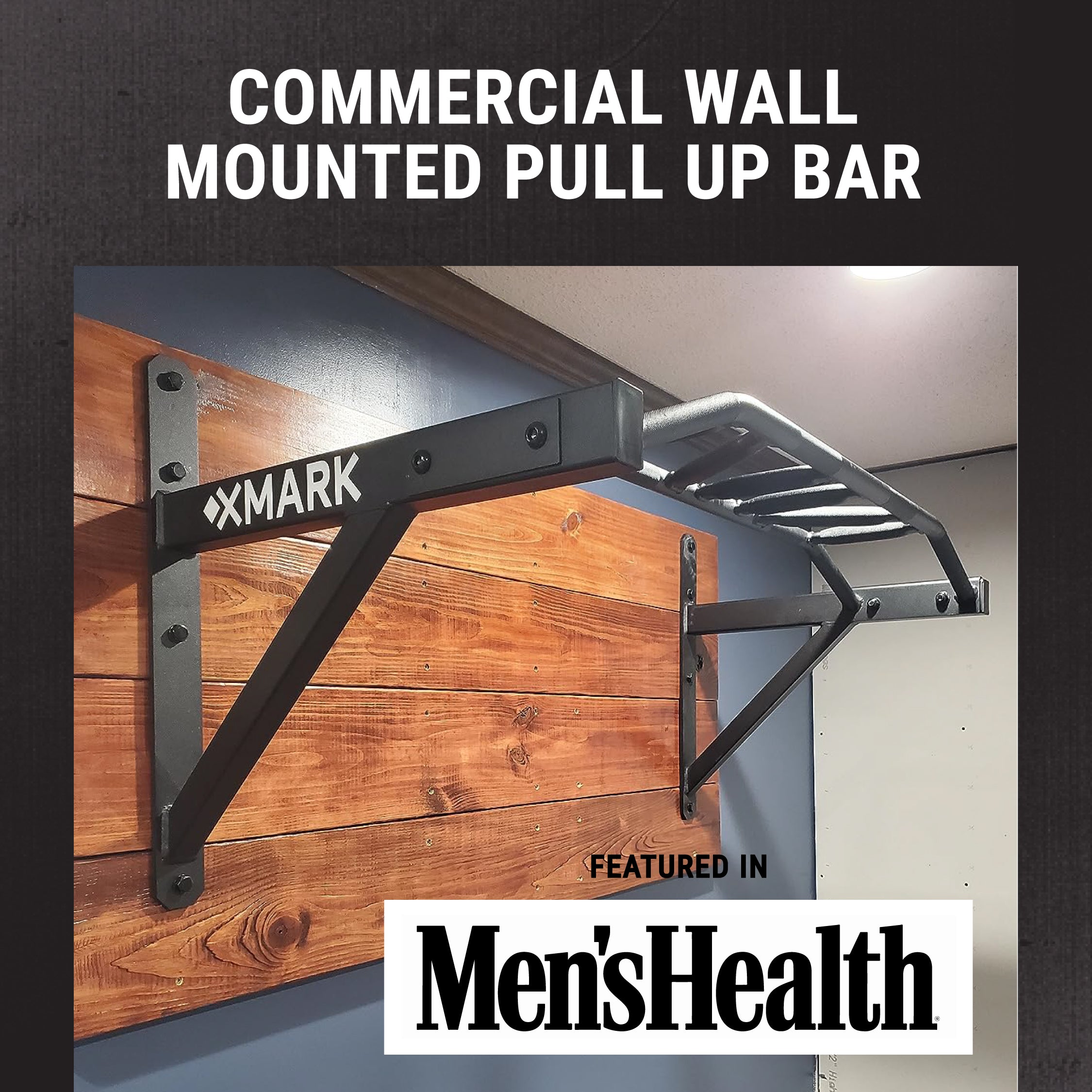 XMARK Commercial Wall Mounted Multi Grip Pull Up Bar Ranked #1 Men's Health