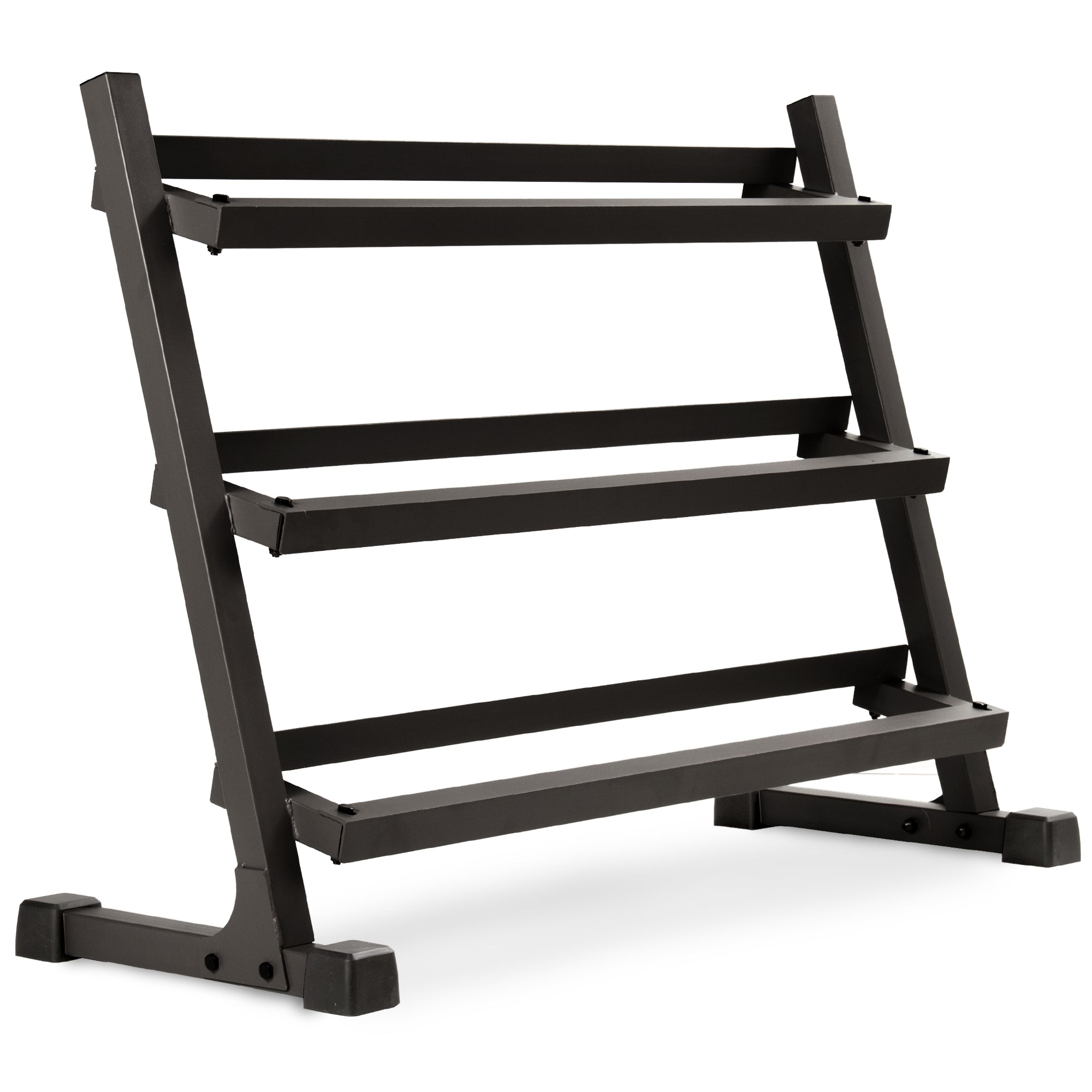 XMARK 10-Pairs, 5 to 50 lbs. Hex Dumbbells Includes 3-Tier Storage Rack
