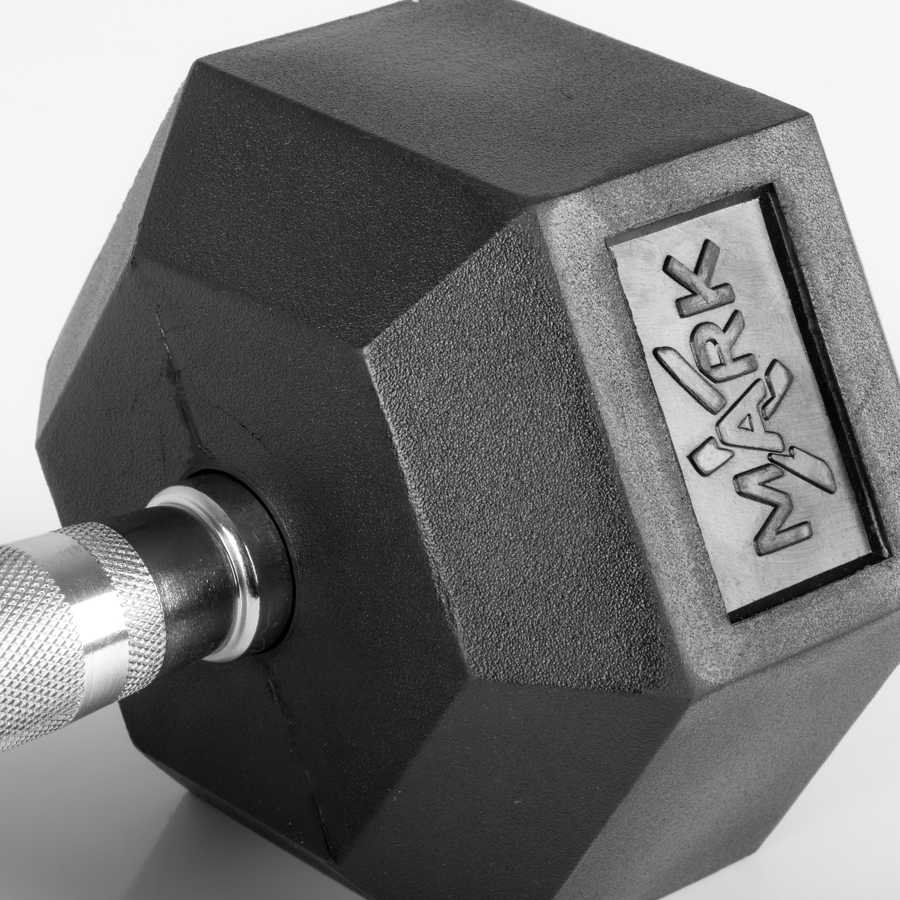 XMARK 10 to 50 lbs. Rubber Hex Dumbbell Pairs Includes 2-Tier Storage Rack