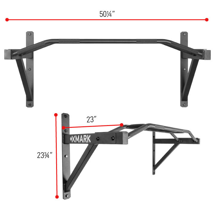 XMARK Commercial Wall Mounted Multi Grip Pull Up Bar Ranked #1 Men's Health