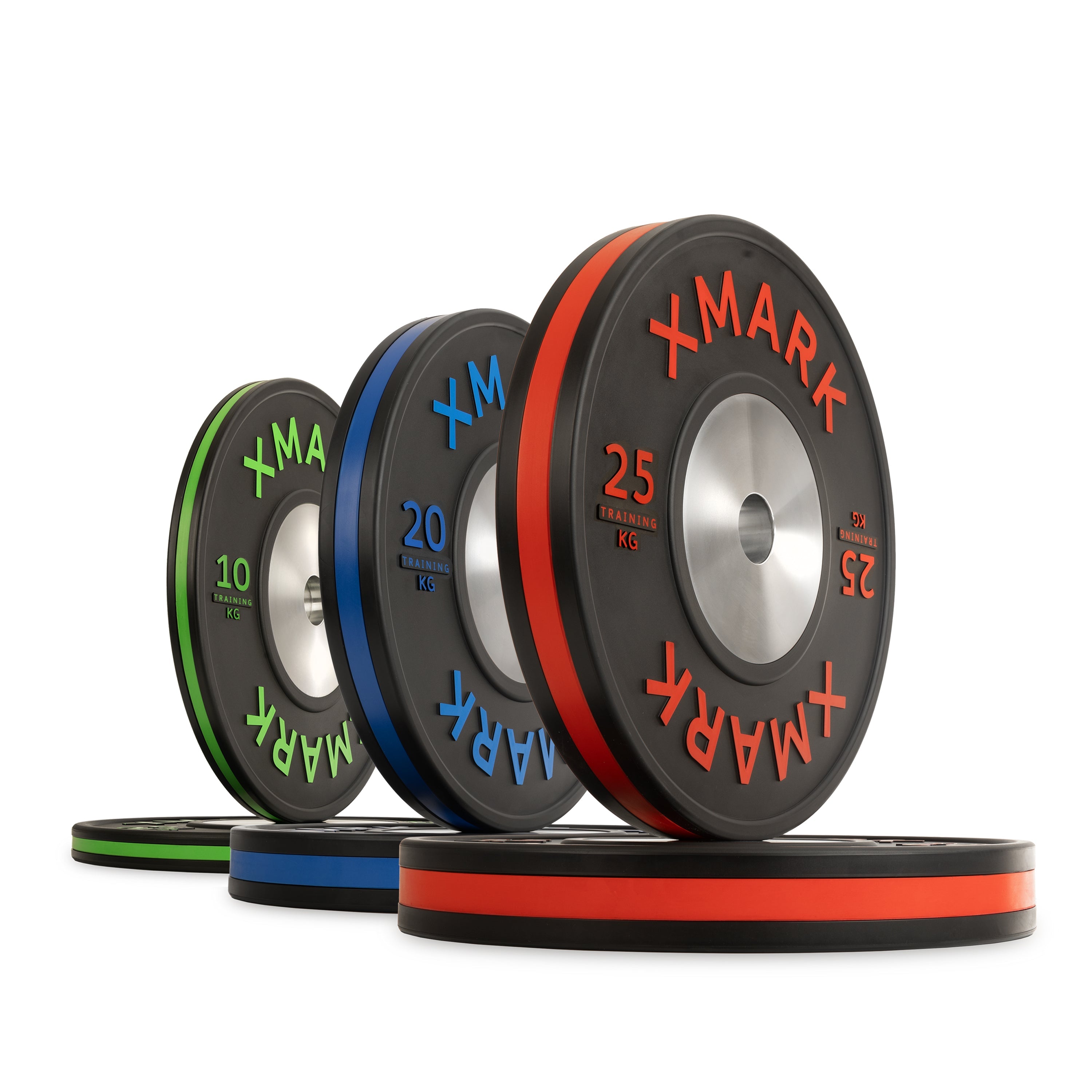XMARK Striped Premium IWF Training Bumper Plates (KG) Pairs and Sets