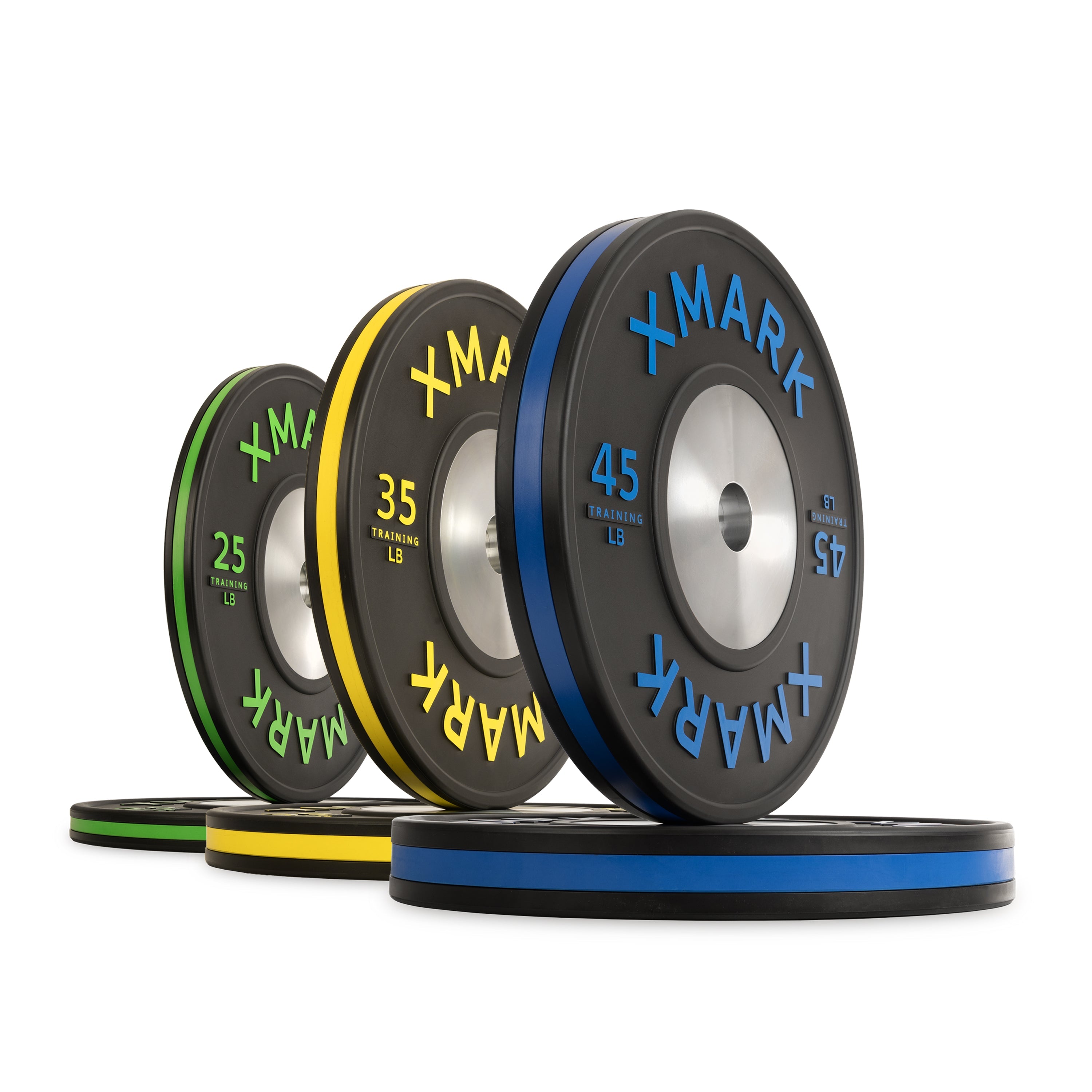 XMARK Striped Premium IWF Training Bumper Plates (LB) Pairs and Sets