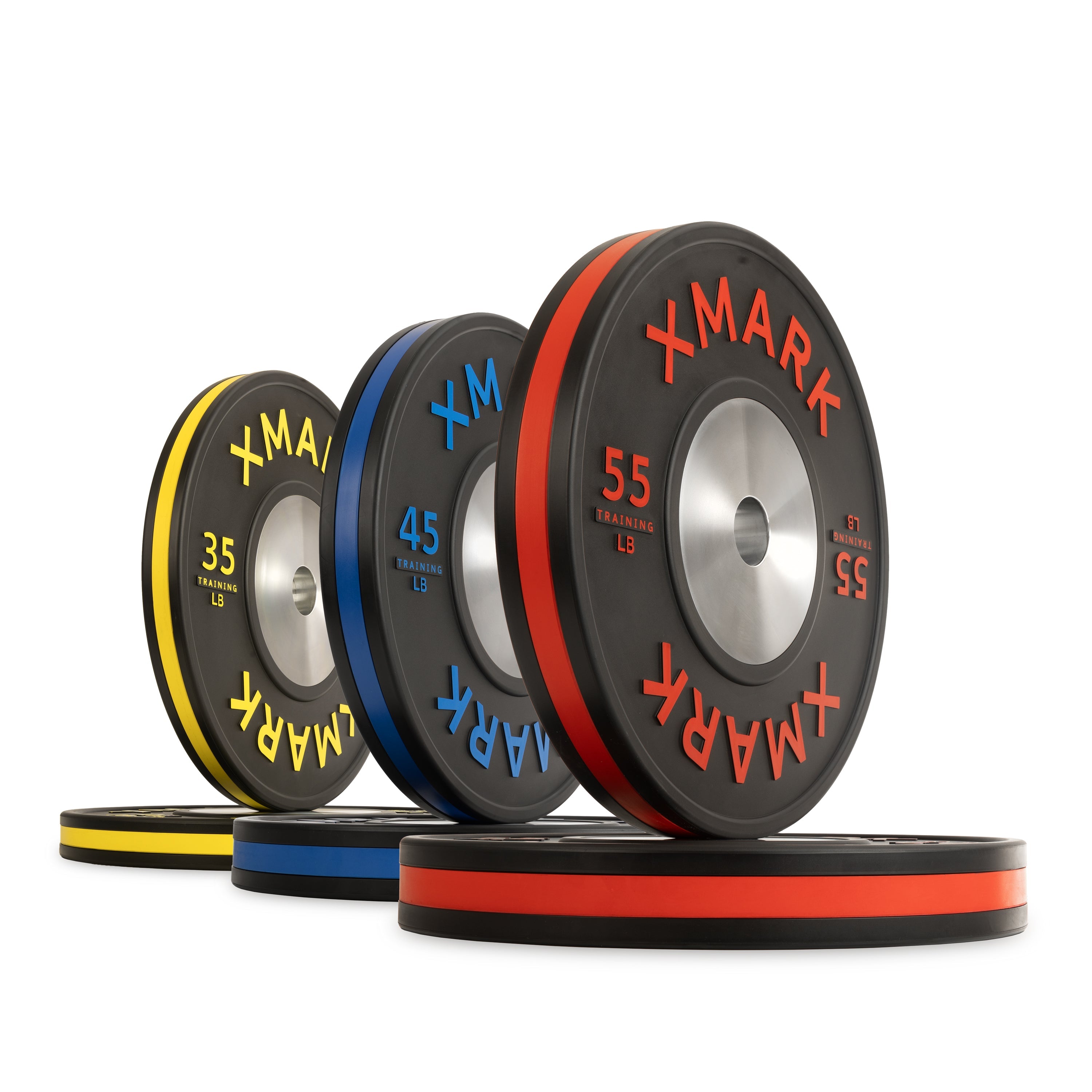 XMARK Striped Premium IWF Training Bumper Plates (LB) Pairs and Sets
