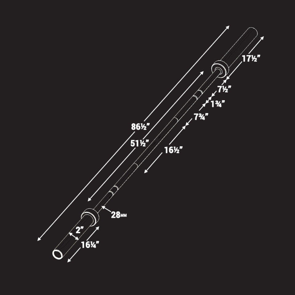 XMARK Catahoula IWF Men's Training Bar, 190,000 PSI, 28mm Grip, US Cerakote